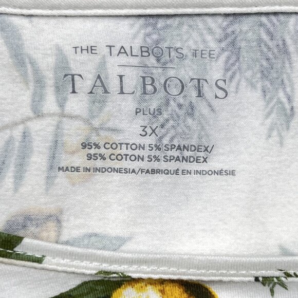 Talbots Cotton Bateau Neck Lemon Tree Lemoncello Botanical 3/4 Tee Sz 3XL - NWOT - Picture 5 of 6